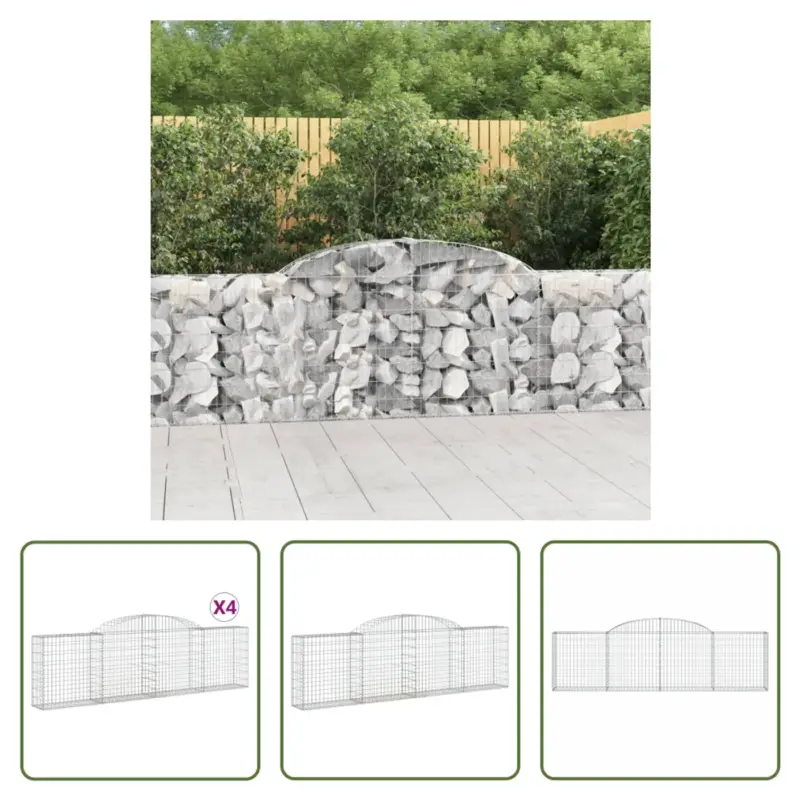 vidaXL Schanskorf Gegalvaniseerd IJzer - 300 x 30 x 80/100 cm Groothandel