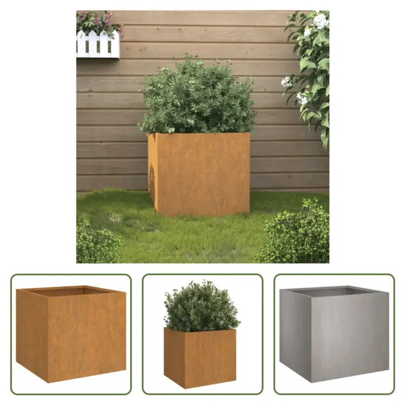 Weekendaanbieding vidaXL Plantenbak Cortenstaal - 32x30x29 cm - Duurzaam en Decoratief