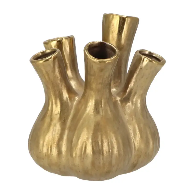 Wereldwijde Verzending Dk Design Vaas Aglio - Tulpenvaas - Goud Mat - D17 X H20 Cm