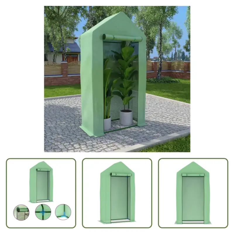 vidaXL Broeikas 100x50x190 cm - PE-mesh stof - Stevig stalen frame - Groen Exclusief