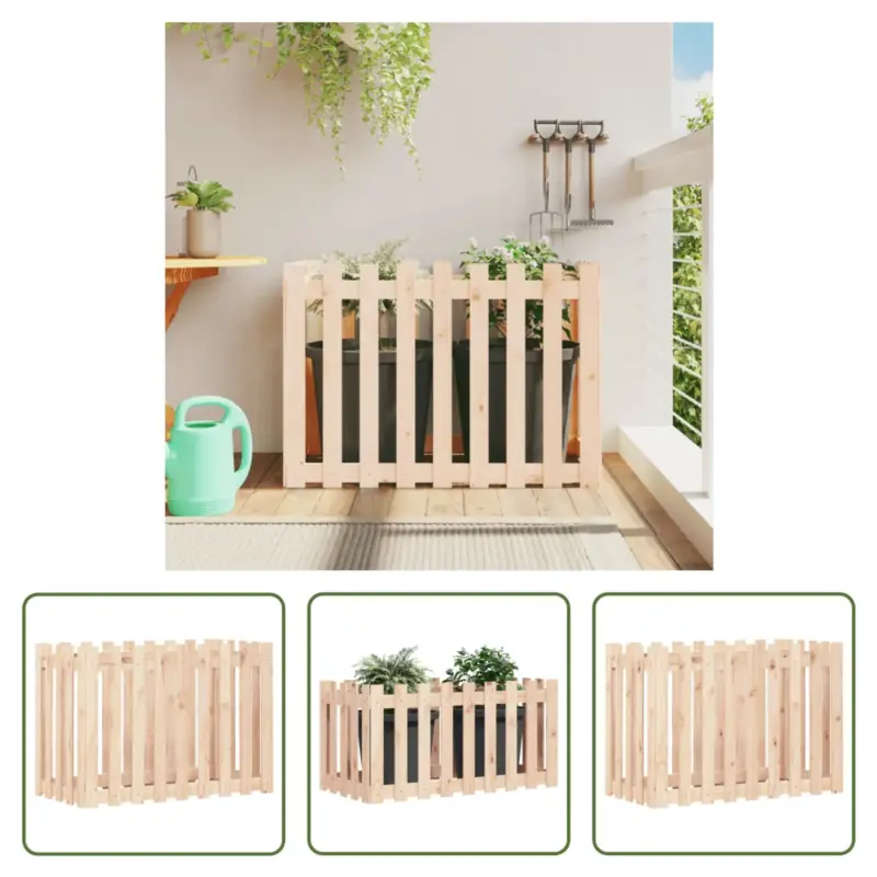 vidaXL Verhoogde Plantenbak - Grenenhout - 100 x 50 x 70 cm Laatste Versie