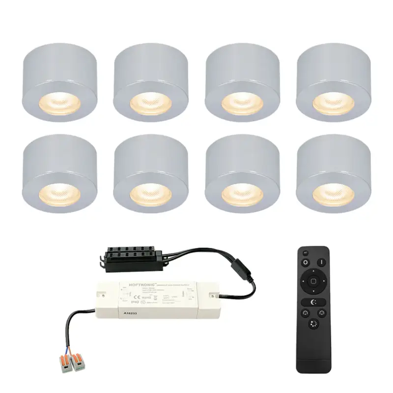 Ambachtelijk Hoftronic - 8x - Led Opbouwspot - Navarra - 3w 2700k Dimbaar Ip44