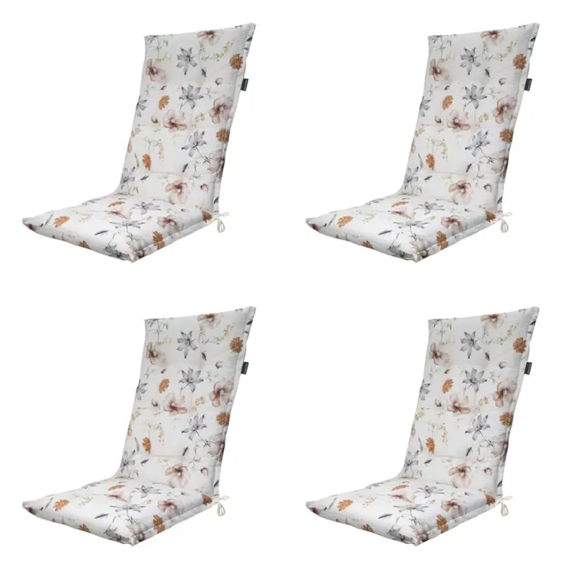 Beperkt Aanbod Madison - Tuinstoelkussen Hoge Rug Florina natural - Ca. 123x50 cm - Set van 4