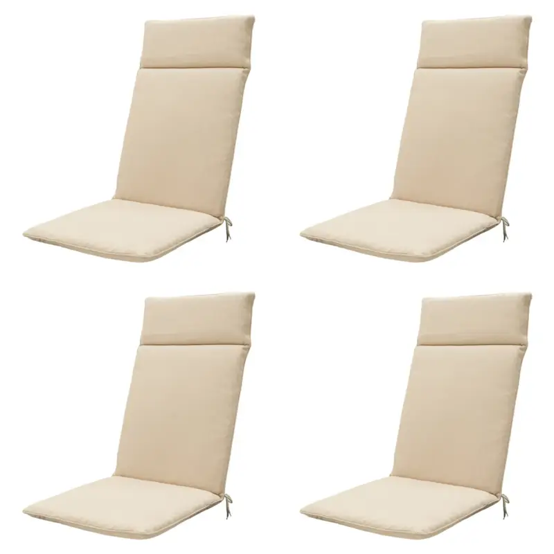 Ambachtelijk Madison - Tuinstoelkussen Hoge Rug Beige canvas eco+ - Ca. 120x50 cm - Set van 4