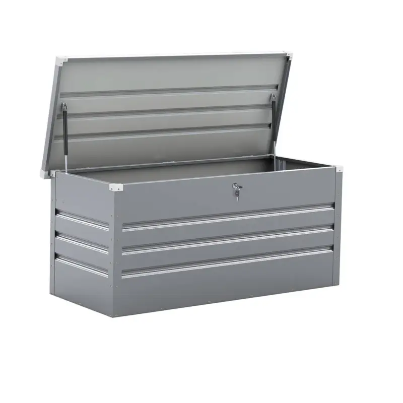 Voordeelprijs H&j - Opbergbox Metalen Tuinkist -store- 680 Liter - Zilver