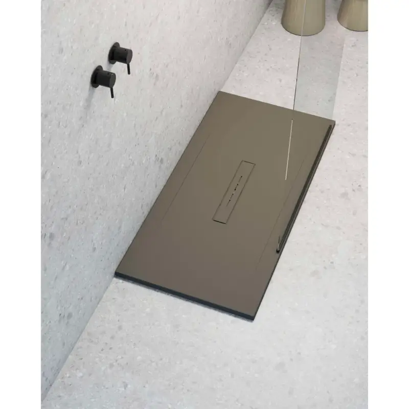 Weekendaanbieding Poalgi - Douchebak Extra Plat Antislip - Serie Clay - Tundra - 70x160 Cm - Textuur Zand