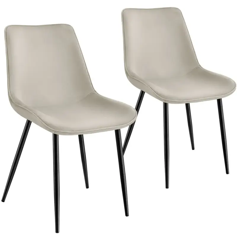 Actieprijs Tectake Set Stoelen Monroe Fluweellook - Set Van 2