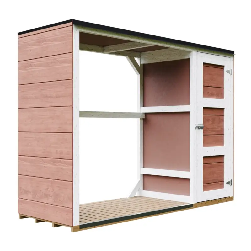 Trendy Timbela - Buitenopslag Voor Brandhout & Gereedschap 1,62 M² - M981-redwood Red - 75x217xh159 Cm