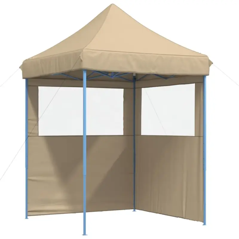 vidaXL Partytent - 2x2m - Inklapbaar met zijwanden - Beige Plaats Bestelling