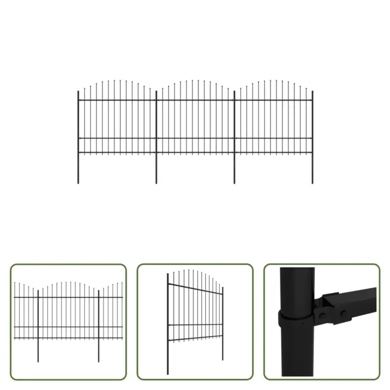 vidaXL Tuinhek - Staal - 5.1m lang - Privacy en veiligheid Superprijs