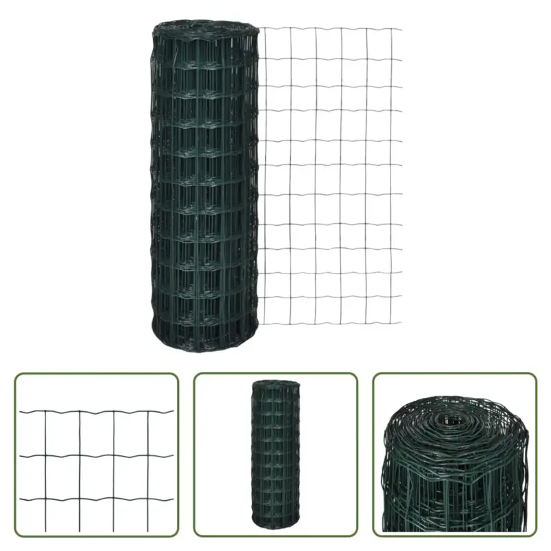 vidaXL Euro Hekwerkset - 1.2m x 10m - 76 x 63 mm gaas - PVC-coating Merkproduct