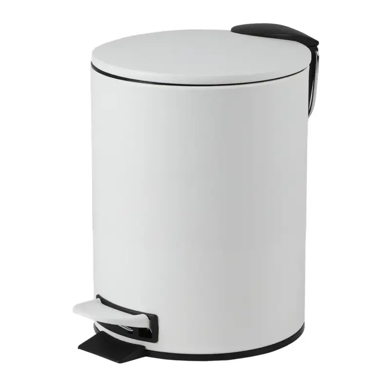 Urban Living Pedaalemmer Toulon - Wit - 3l - Metaal - 17x23 Cm Topkwaliteit
