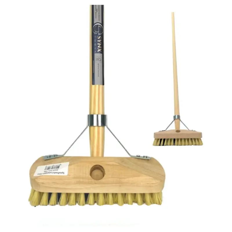 Voordeelprijs Synx Tools Fiber Schrobbezem met Steel 150 cm -22cm - Schrobborstel - Schrobber