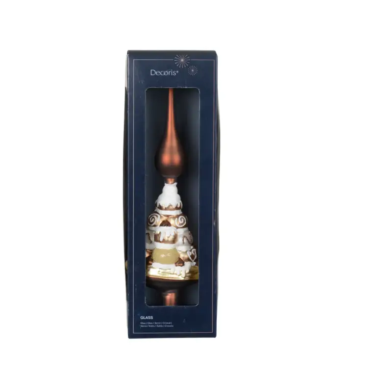 Wereldwijde Verzending Decoris Kerstornament Piek Glas - Goud - 8,5x5,5x31cm