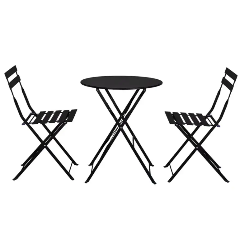 Bestel Nu Central Park Bistroset Maddy - 60x84x80cm - Staal - Zwart - Inklapbaar