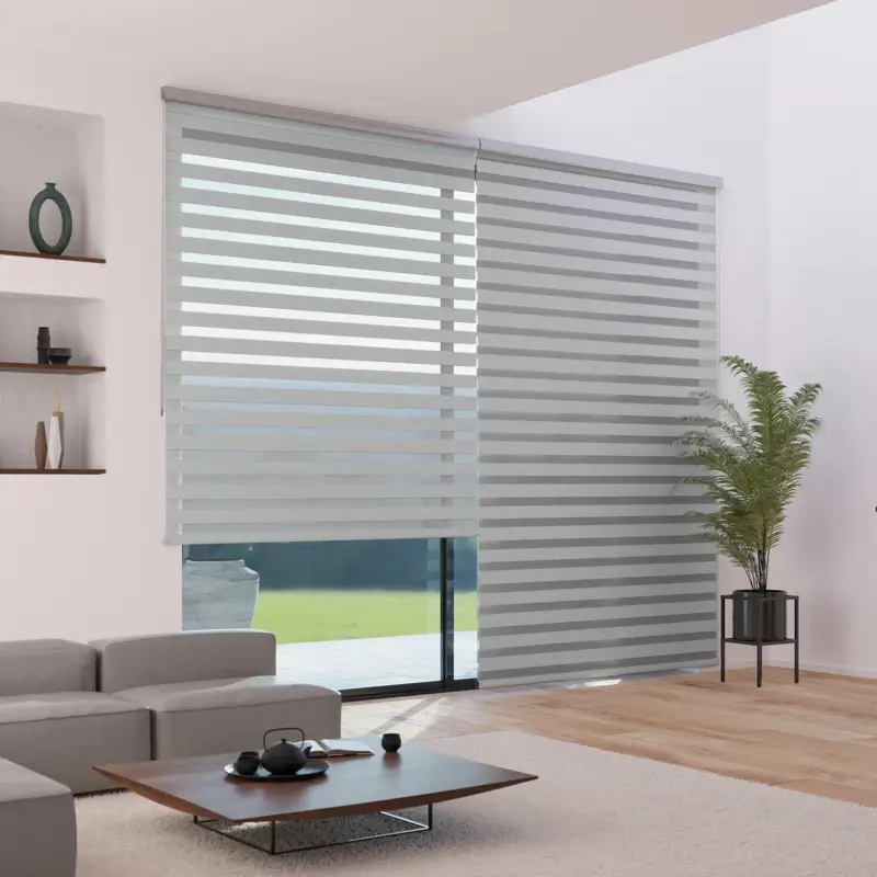 Alleen Vandaag Madeco Must 7965 Duo Rolgordijn Grijs Lurex 180x250cm