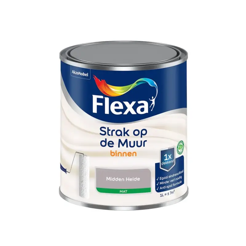 Aanbieding Flexa - Strak Op De Muur Binnen Mat - Midden Heide - Meng - 1 L