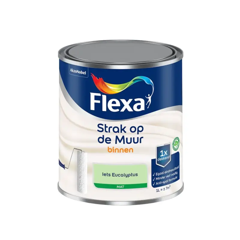 Weekendaanbieding Flexa - Strak Op De Muur Binnen Mat - Iets Eucalyptus - Meng - 1 L