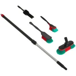 Superprijs Vikan voertuigreinigingsset | zachte borstels | telescoopsteel | waterdoorvoer
